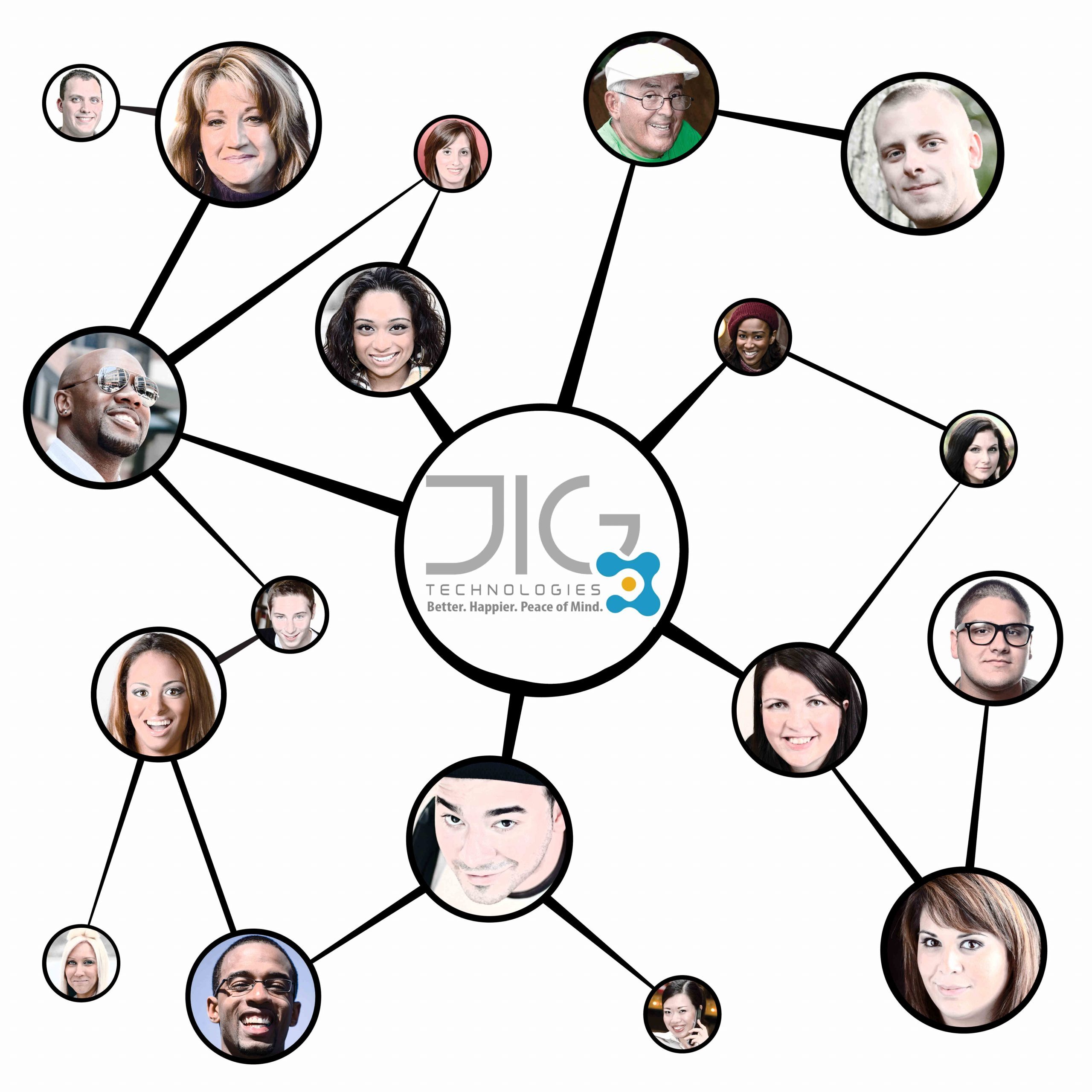 Social Networking Friends Diagram An illustration of different types of people connected in different ways. This works great for social networking or word of mouth referral marketing concepts.